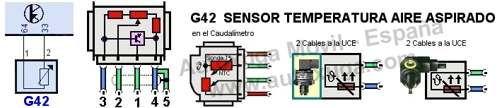 Esquema electrico de G42  Sensor temperatura aire admisión