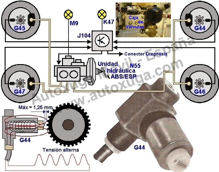 G44  Sensor rotación ruedas ABS/ESP