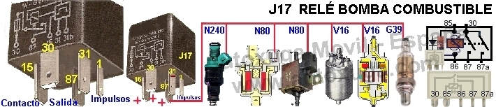 Esquema electrico de J17  Módulo-Relé bomba combustible