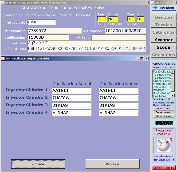 Codificacion de inyectores nuevos en coches BMW