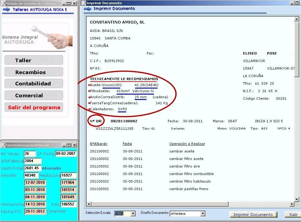 Calculos tecnicos que realiza el programa Autoxuga