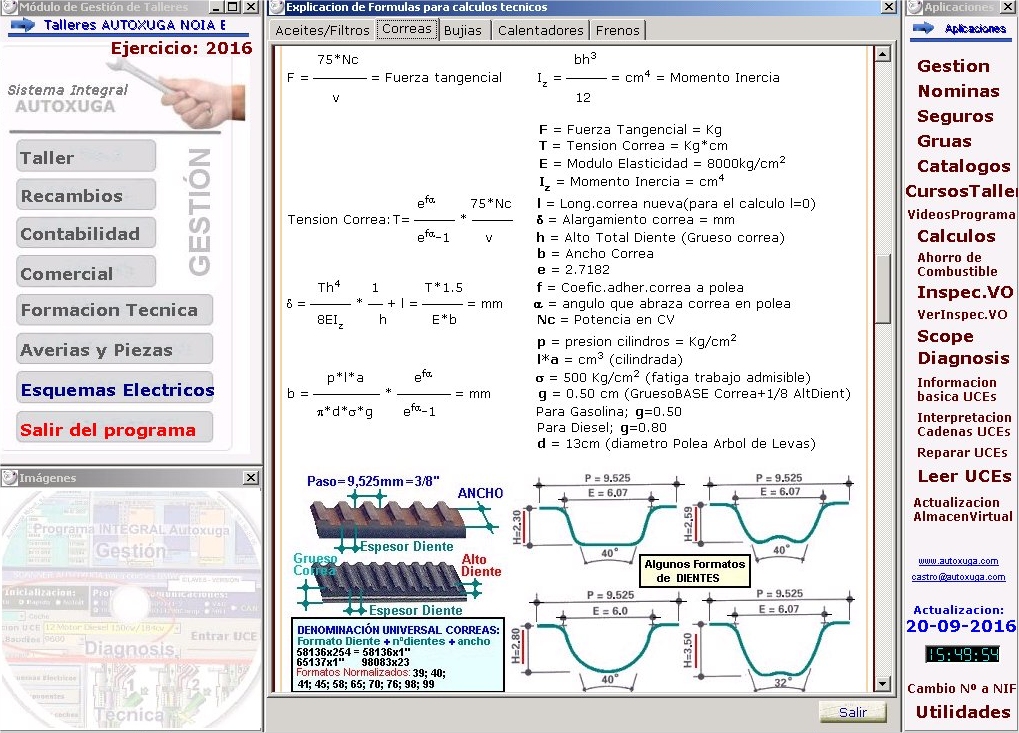 Formulas para calcular el ancho de correa distribucion