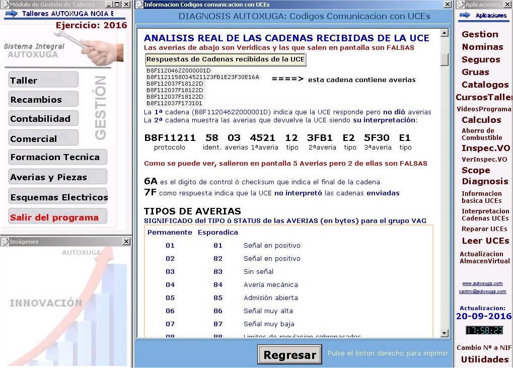 Analisis de las cadenas recibidas de la UCE 