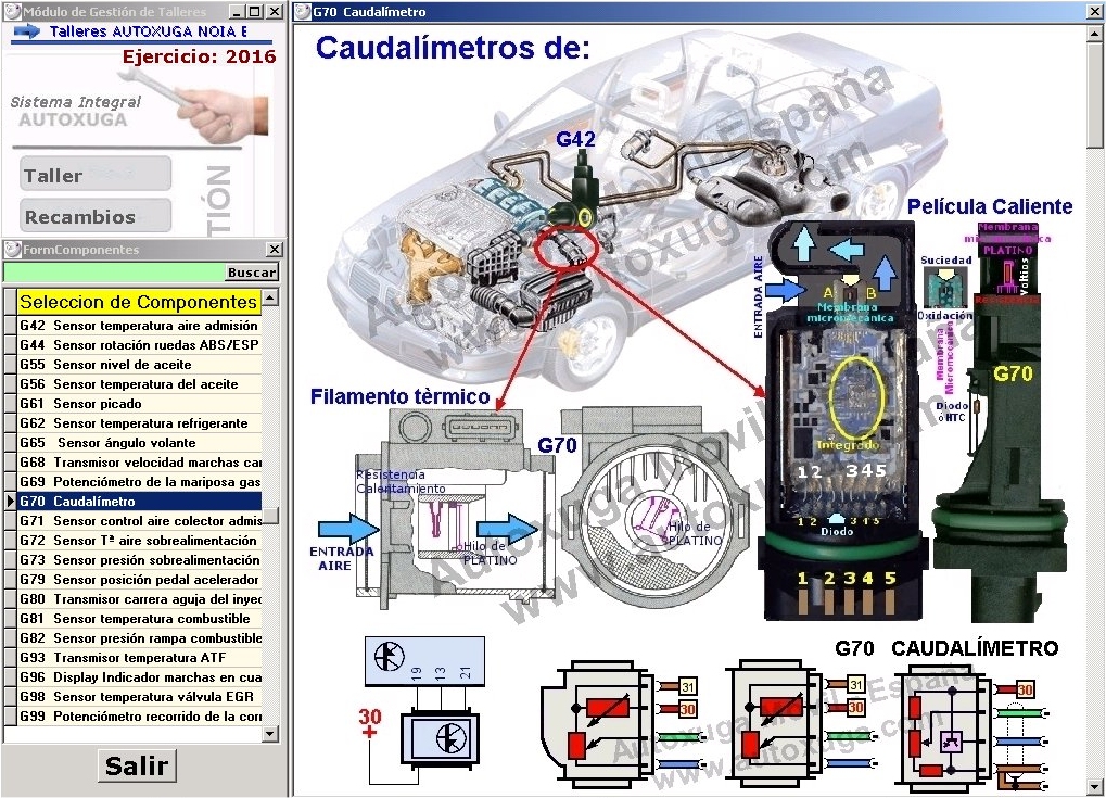 Circuito base de los caudalimetros de los coches