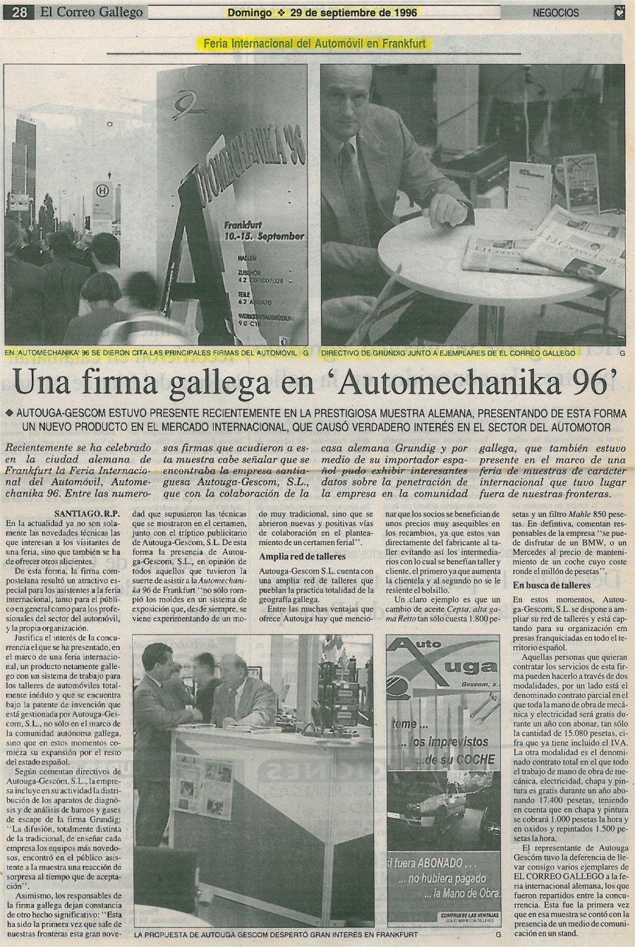 Una firma gallega en Automechanika 1996