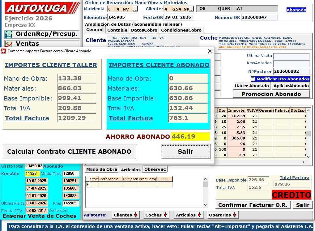 Programa gestion Talleres Autoxuga
