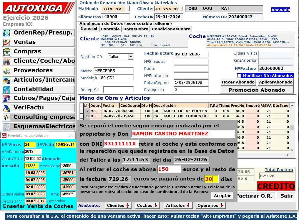 Programa gestion Talleres Autoxuga
