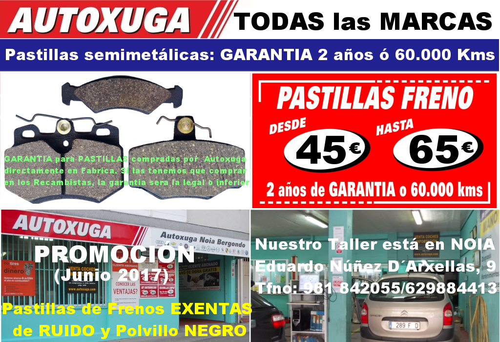 Promocion pastillas de freno automovil