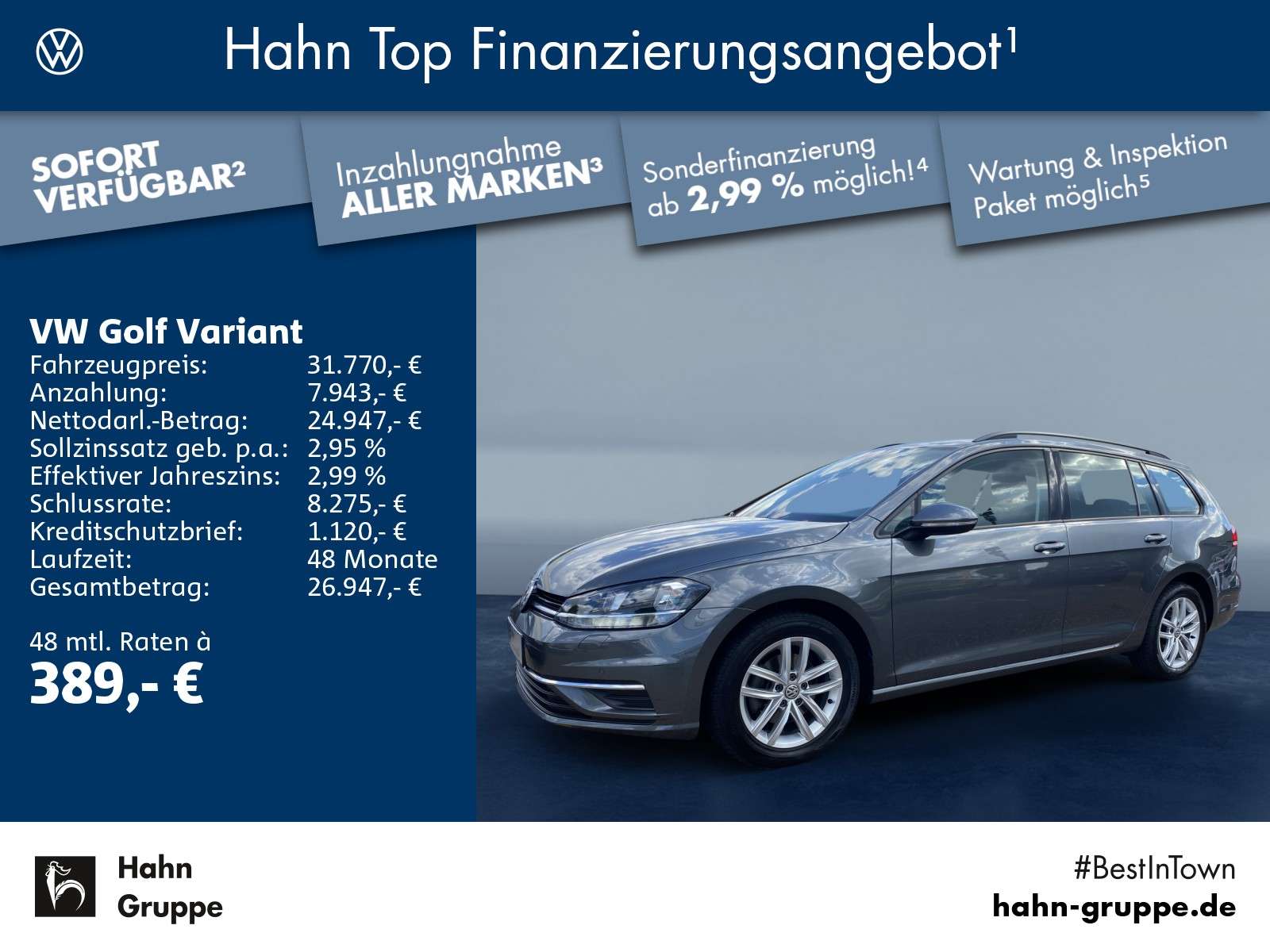 coche volkswagen Golf Variant Di�sel Alemania - 54154
