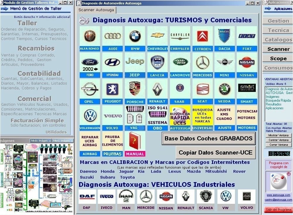 Pantalla principal de la diagnosis Autoxuga