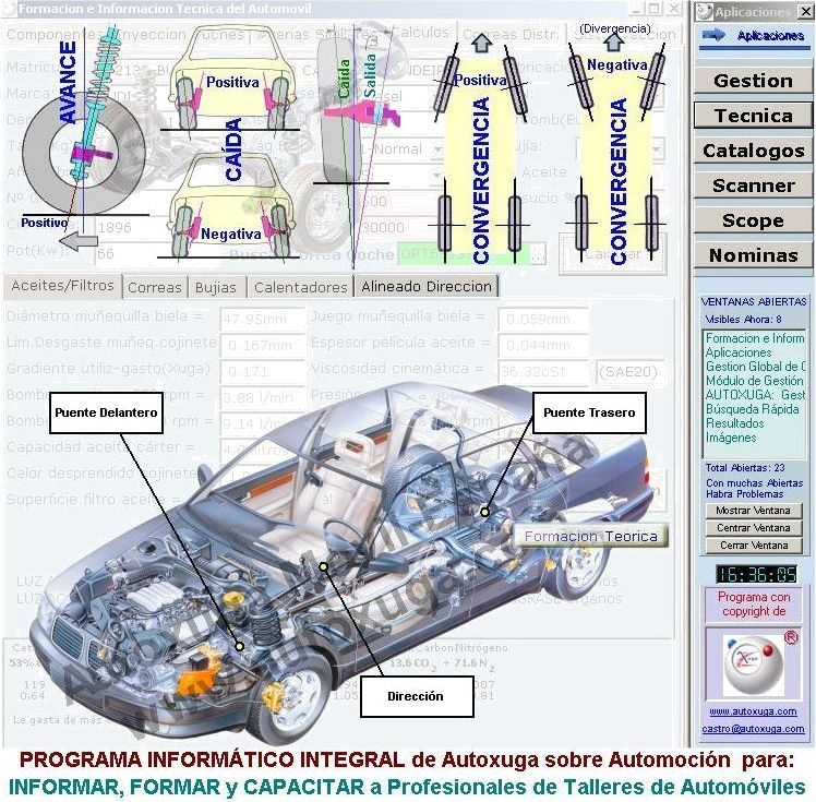 Programa informatico con informaciones tecnicas