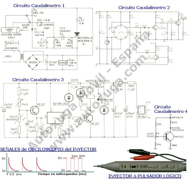 Circuitos electronicos caudalimetros