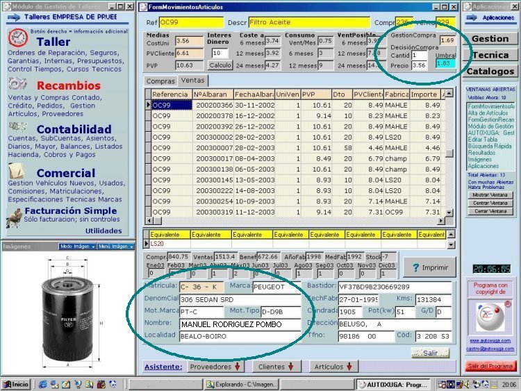 Coste de los Articulos y Ventas