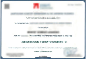 Certificado acreditativo de formacion Autoxuga