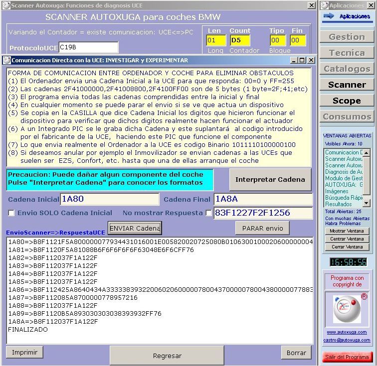 Localizar cadenas con datos en UCEs