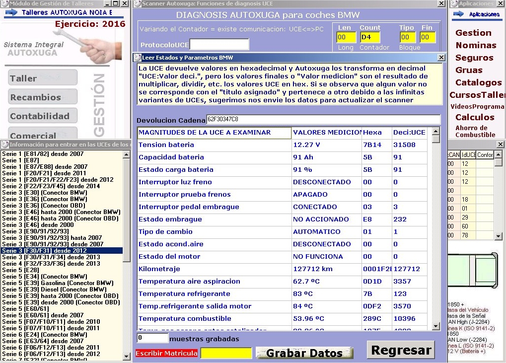 Leer parametros UCEs electronicas vehiculos