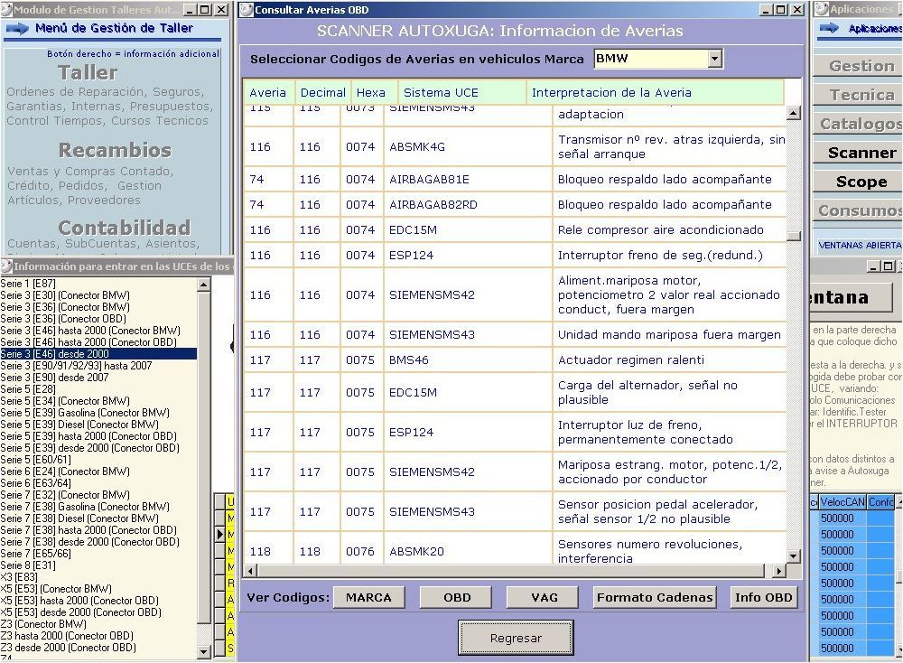 Averias en decimal, hexadecimas y sistemas UCE