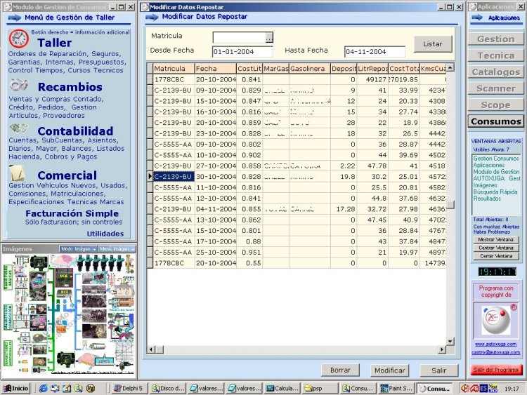 Control del consumo de combustible de los coches segun cada gasolinera