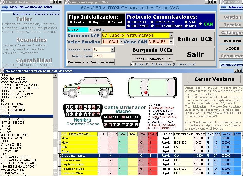 Informacion comunicacion con UCEs automoviles