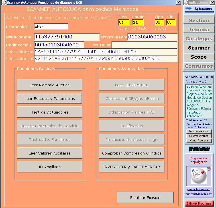 Identificacion centralitas UCEs automoviles