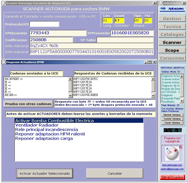 Probar funcionamiento componentes