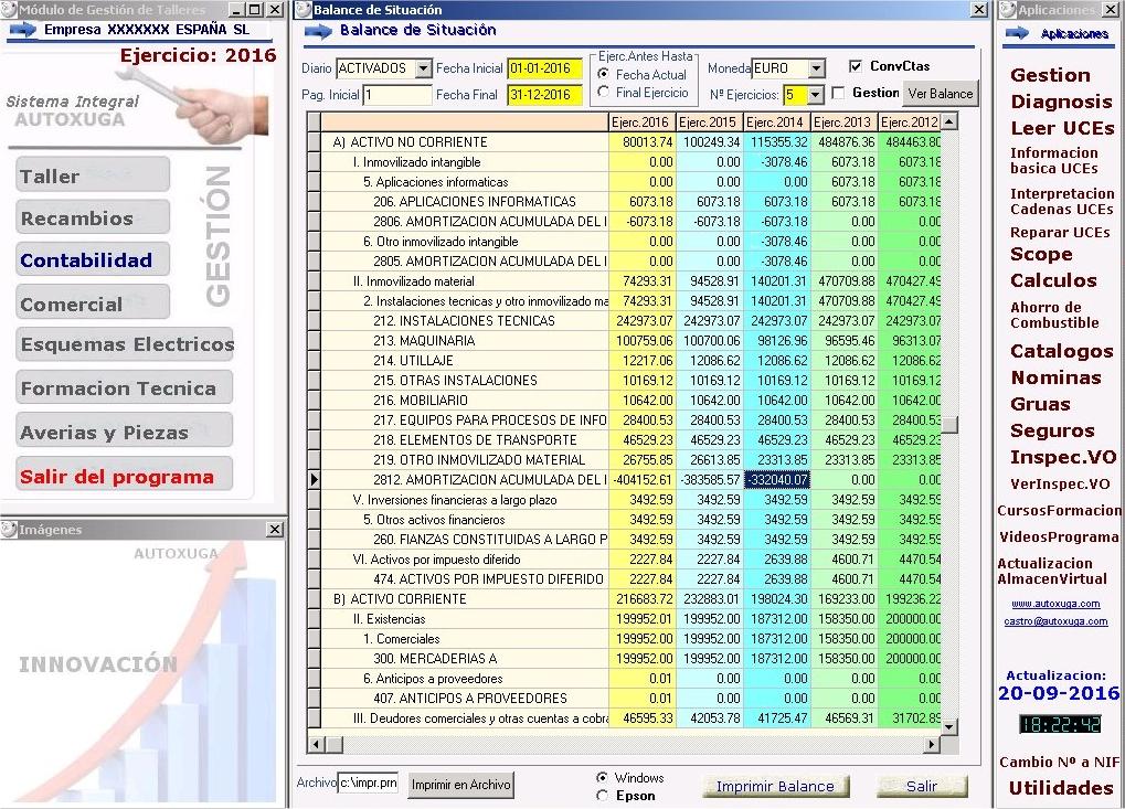 Balance situacion empresa con 5 ejercicios