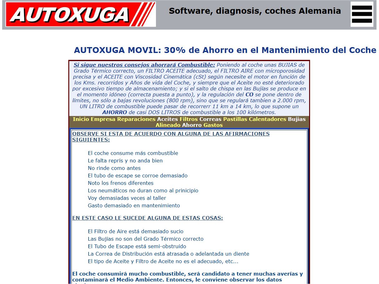 Web Autoxuga año 2004
