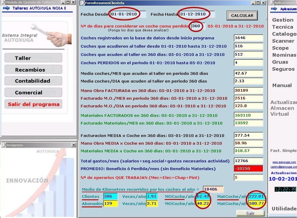 Control de la empresa entre fechas mostrando clientes abonados y no abonados