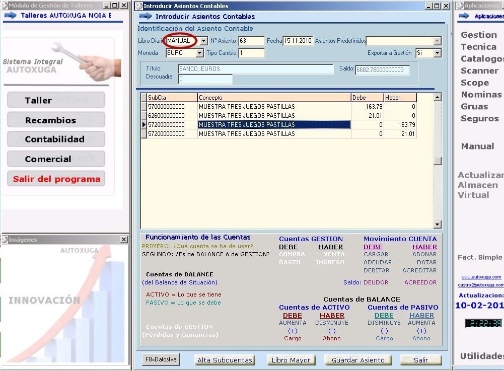 Asiento contable con informacion de como se realiza su anotacion