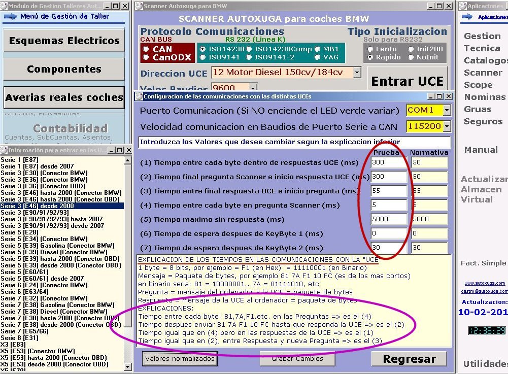 Pruebas con bytes para comunicar con las UCEs