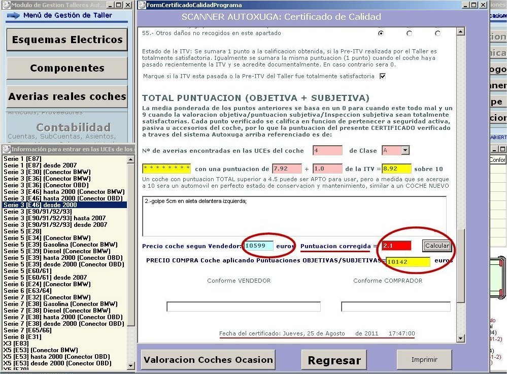 Puntuacion subjetiva y objetiva del certificado calidad