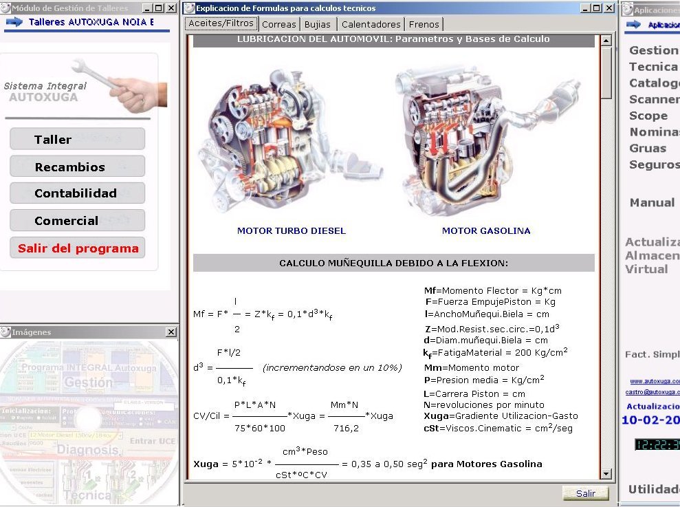 Formulas que aplica el programa tecnico de Autoxuga