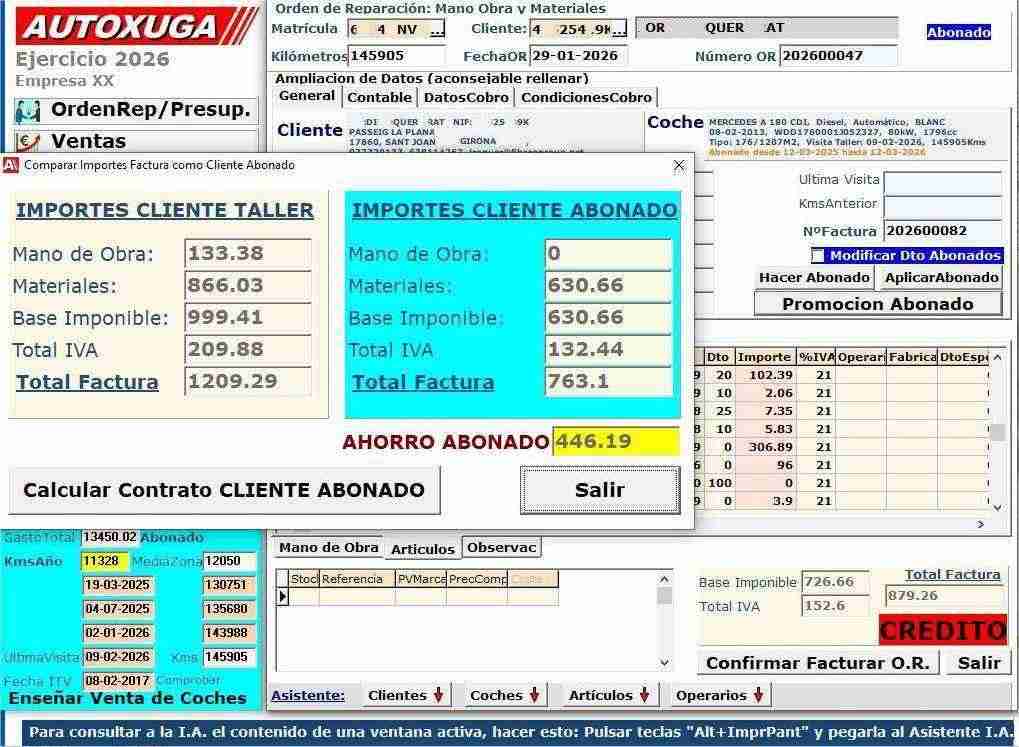 Pantalla mostrando ventajas de ser Cliente Abonado