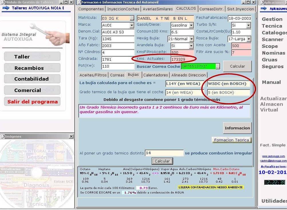 Calculo grado termico de bujias coches gasolina