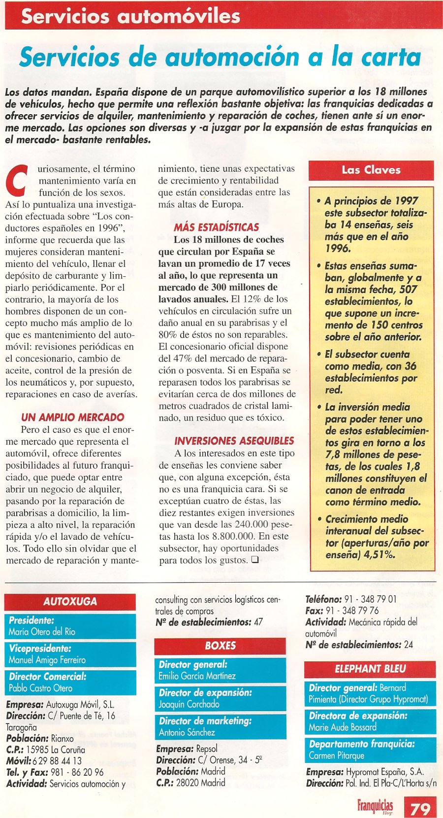 Servicios de automocion a la carta