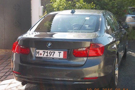 Matricula de 1 mes del BMW que compro Autoxuga